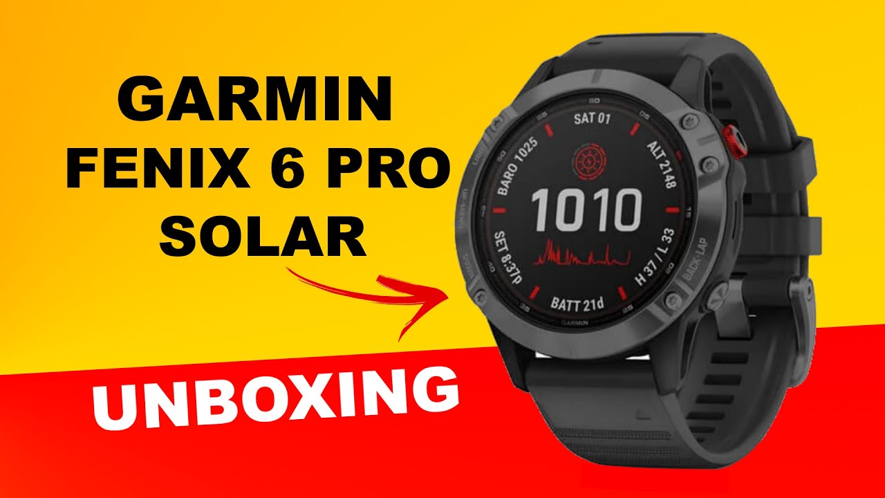 Garmin Fenix 6 Pro Solar Slate Gray Unboxing HD (010-02410-15) - YouTube