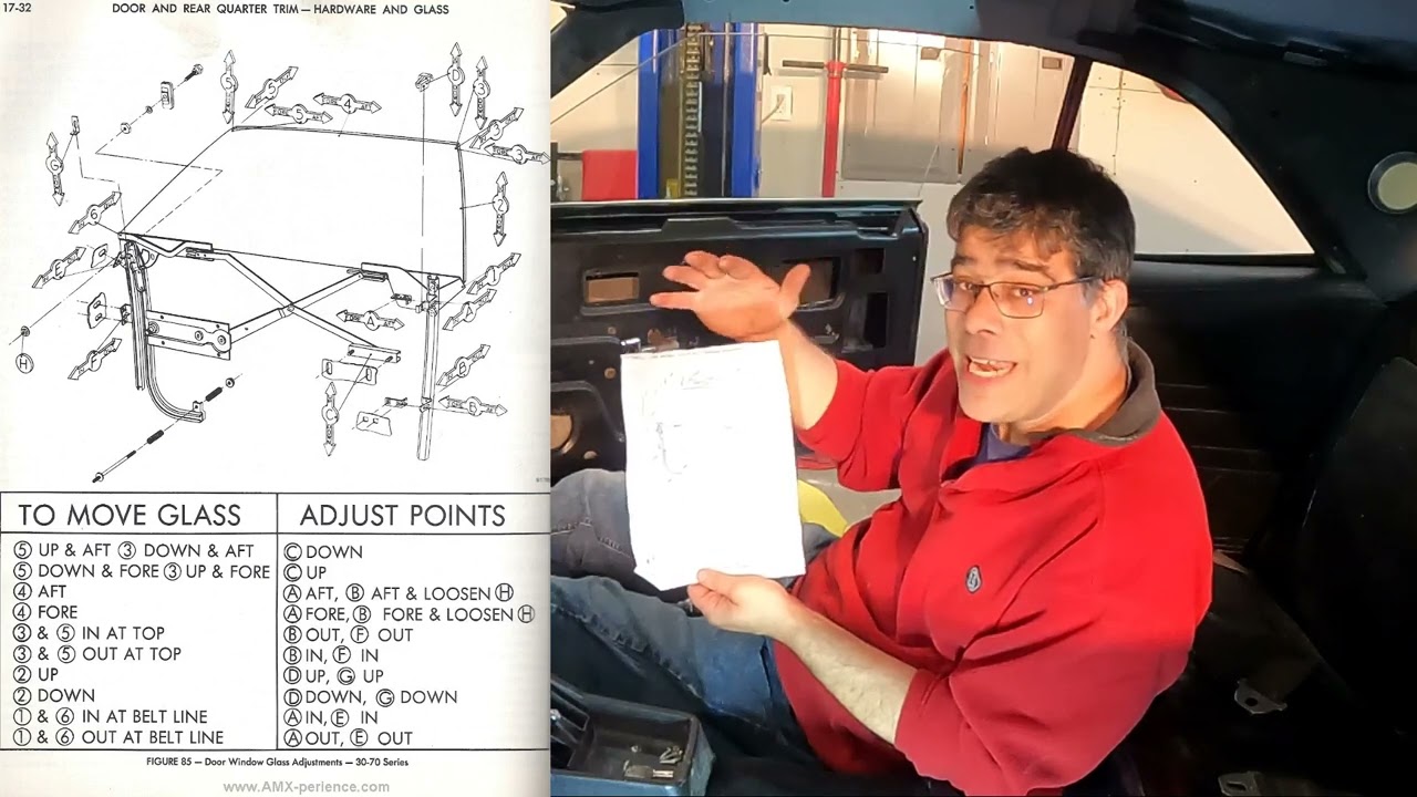 1968 AMC Javelin Chapter 4 Window Regulator Adjustment / Glass Alignment [Class Winners