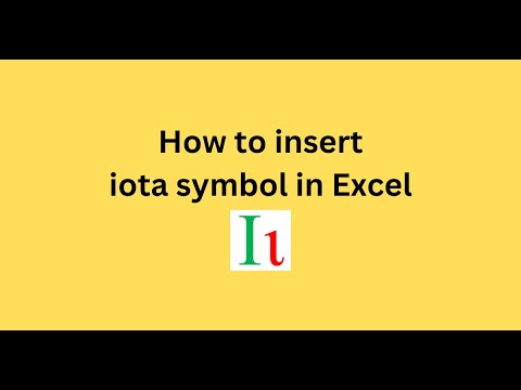 How to insert iota symbol in Excel - YouTube