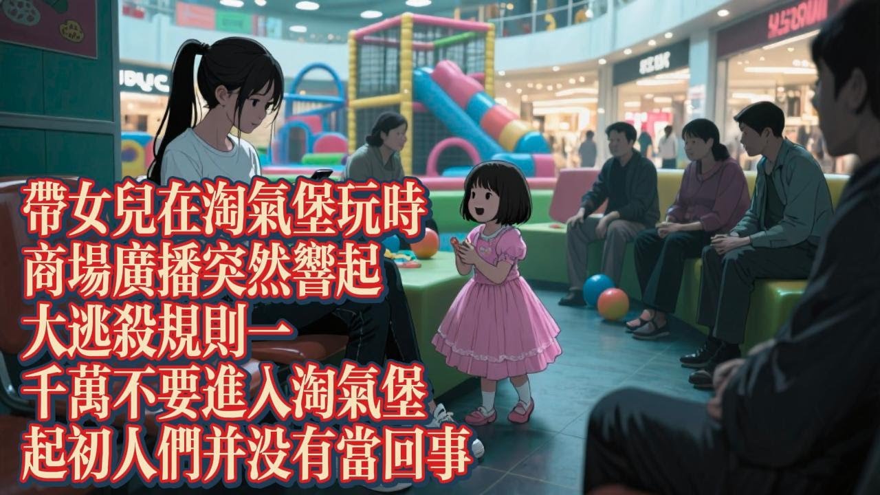 帶女兒在淘氣堡玩時，商場廣播突然響起大逃殺規則，一，千萬不要進入淘氣堡，起初人們並沒有當回事｜恐怖動漫｜懸疑動漫｜虐心動漫