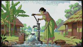 C64 Village Animation Demo | Commodore 64 Graphics PixelArt 8-Bit 16 Colors MSX Amiga PC Atari Games