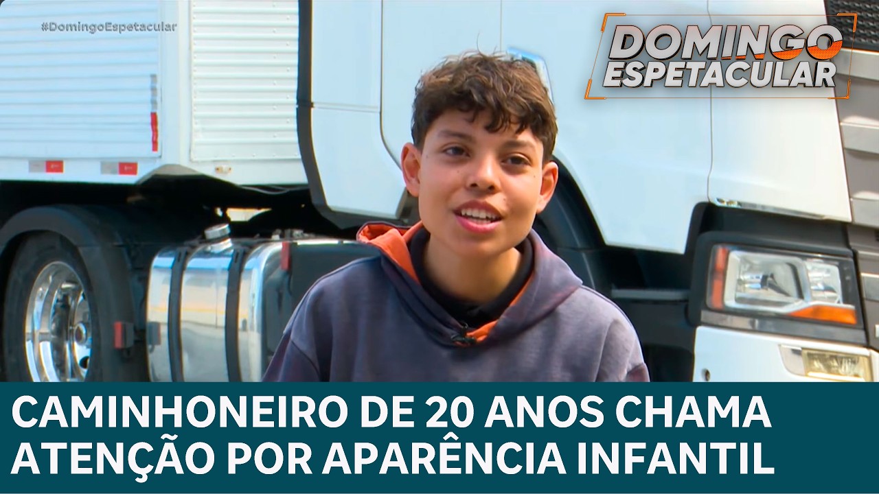Gabriel tem 20 anos, mas a aparência faz muita gente pensar que ele ainda é criança. Caminhoneiro em Santa Catarina, ele já foi parado pela polícia após uma denúncia de que um menino estaria dirigindo