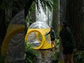 Building a bubble tent in rainy forest #tentcamping #raincamping #rainasmr #campingvibes #camping