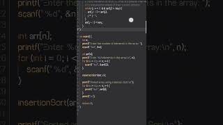 A code of Insertion sort with c programming #sorting #programming screenshot 4