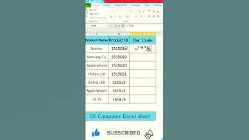 Generate Barcode in excel. #video #google sheets #vlookup #excel #mexcel #viral #ytshort #shorts