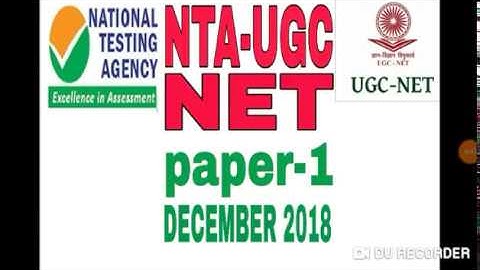 NTA UGC-NET Paper-1 December 2018