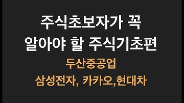 주식초보자가 꼭 알아야 할 주식기초편 두산중공업 삼성전자 카카오 현대차