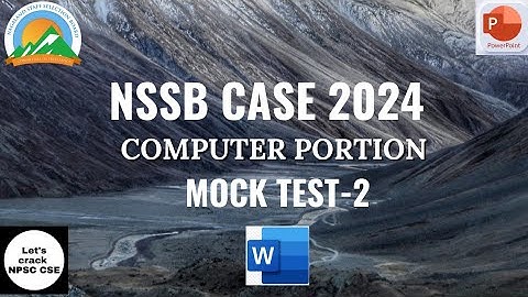 NSSB CASE 2024 | Computer Portion Mock Test-2