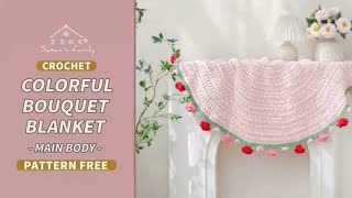 【EN3281】Colorful Bouquet Blanket_Main Part | Botanical Sensations Series | Susan's Family