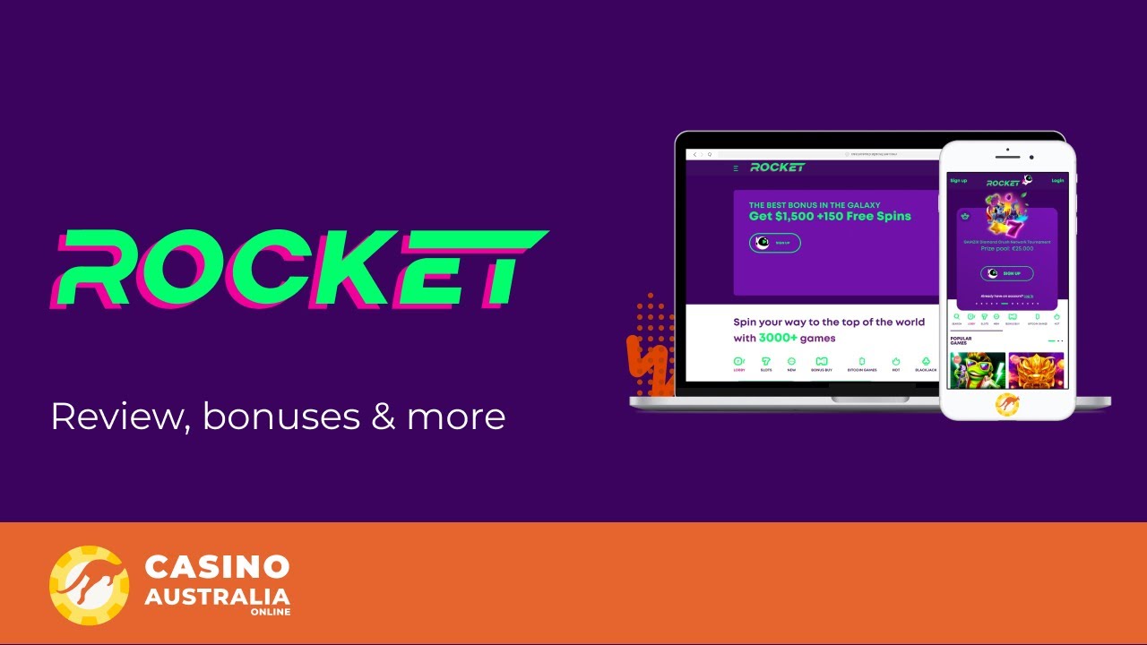 licensed Rocket Riches Casino welcome package promotional banner in New Zealand