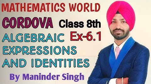 Algebraic Expressions and Identities Part-1 Cordova Class 8th Mathematics Ex-6.1 Solutions
