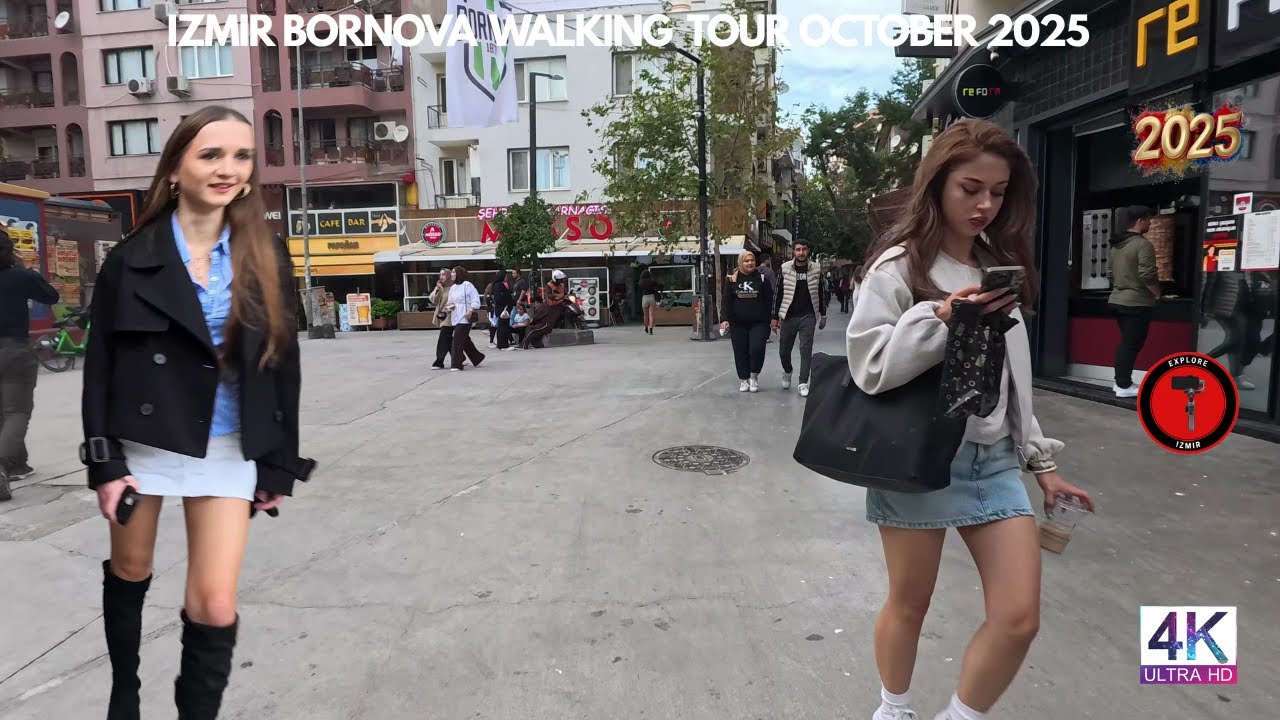 Izmir City Walk | Discover Bornova Old Town & Cafe Streets in 4K HDR