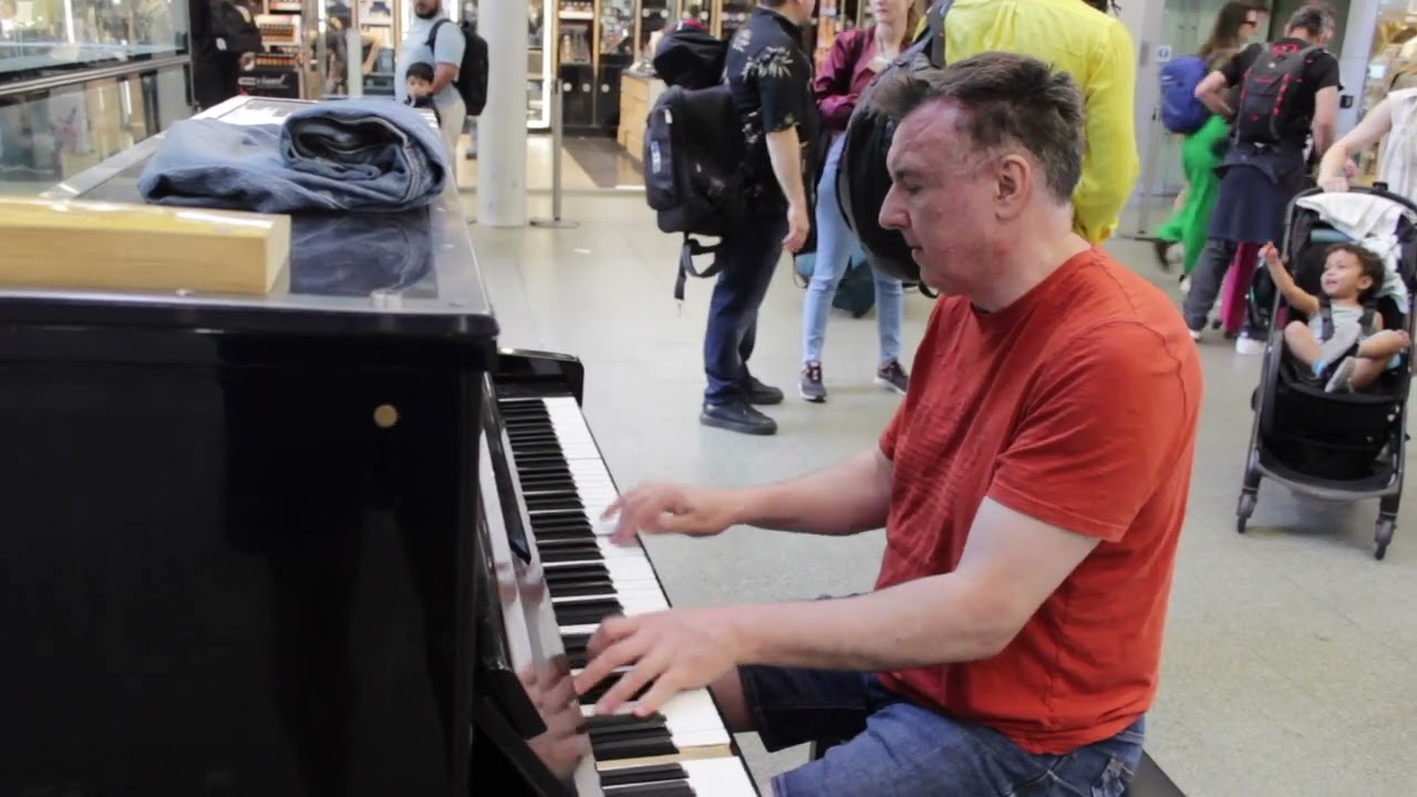 Don't Go Breaking My Heart by Elton John and Kiki Dee played on public piano