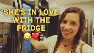 She&#39;s in love with the fridge😂❤️