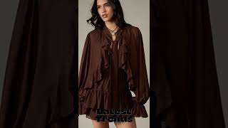 MISSGUIDED Ruffle Detail Long Sleeve Mini Dress
