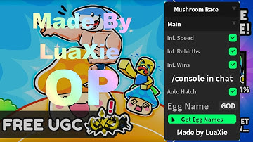 [EASY UGC] Mushroom Race OP Script | Inf. Wins, Inf. Power, Inf. Rebirths, Hatch
