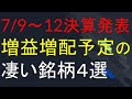 7/9～7/12決算発表　すごい銘柄４選