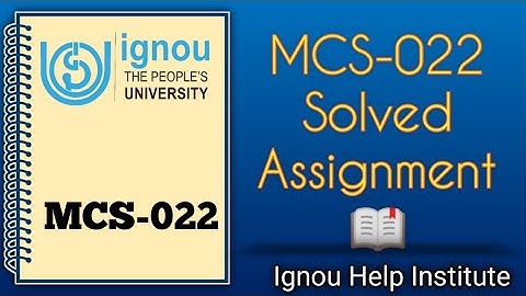 Ignou MCS 022 #Solved #Assignment 2022-23