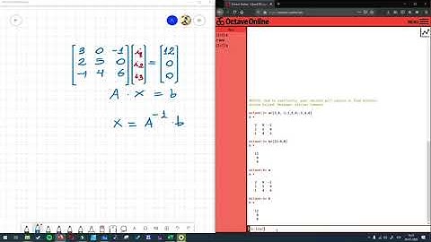 Resolver un sistema de ecuaciones usando Octave-online