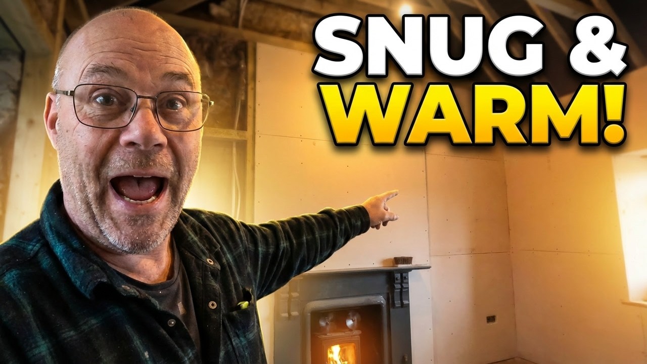 Insulating and Plaster boarding The Snug | Major Progress on Our Cottage / Irish Homestead