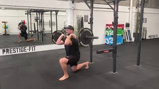 Barbell Front Rack Alternating Forward Lunge demonstration