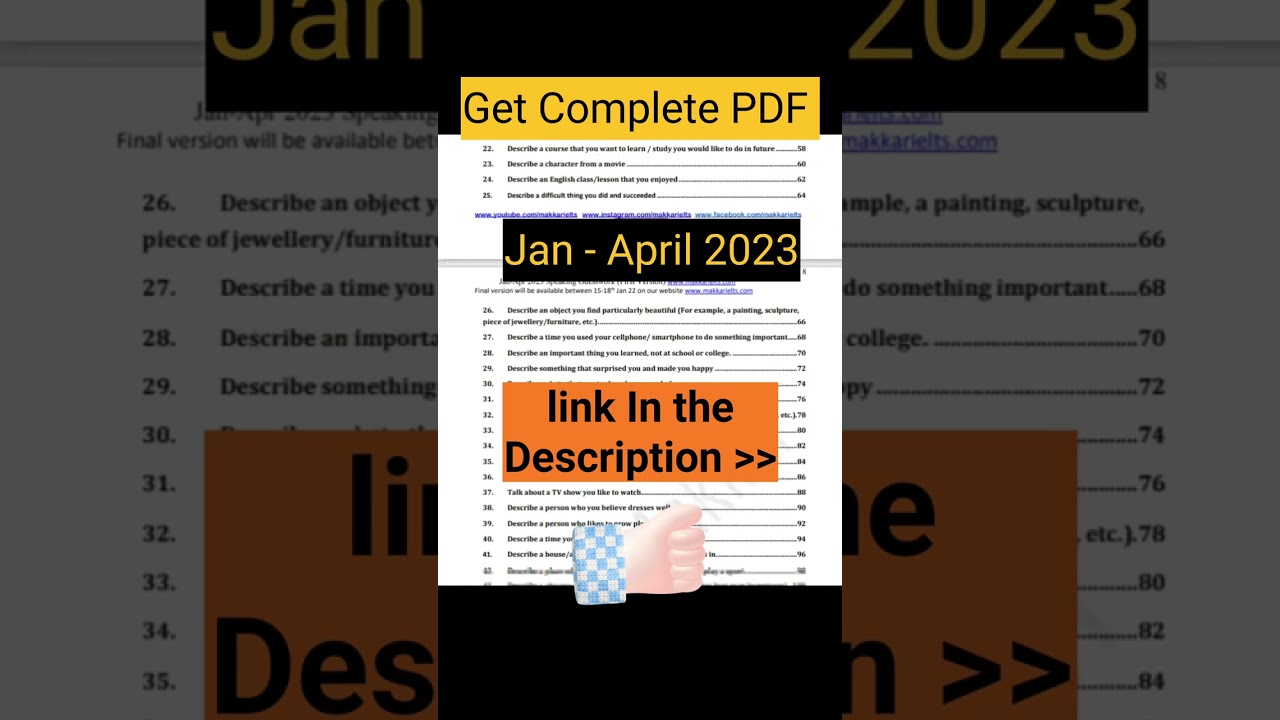 Makkar ielts speaking Cue cards 2023 