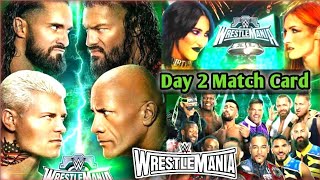 WWE WrestleMania 🤼40 Day 2 Match Card And Winner Predictions||WrestleMania 40 🤼‍♀️ Day 2 Results