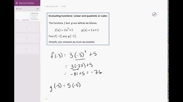 06 03 Evaluating functions: Linear and quadratic or cubic