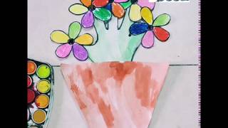 Hand print flower pot