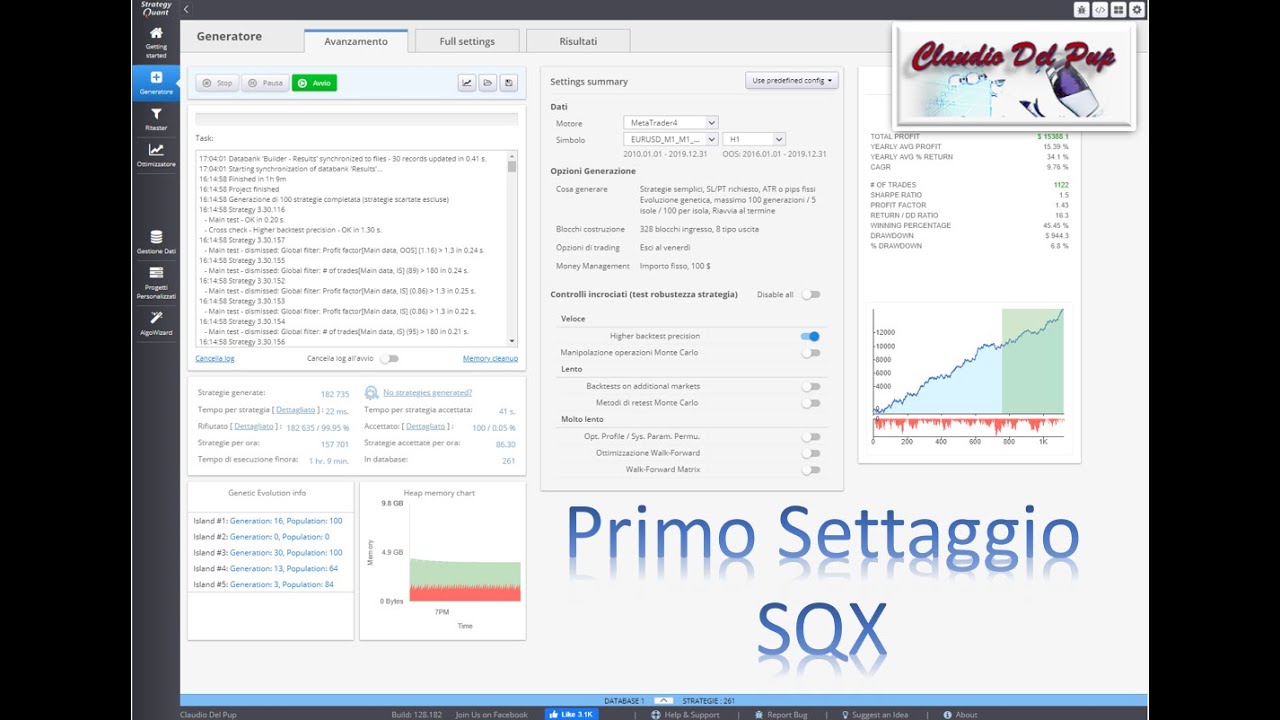 StrategyQuant X - Cosa fare dopo l'installazione - Primo settaggio