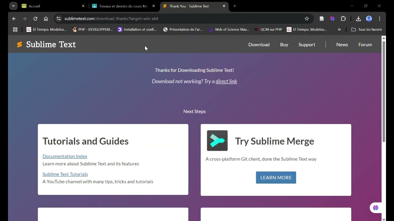 Installation Sublime Text et 1er TP
