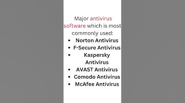 Major antivirus software | #antivirus #TYPESOFANTIVIRUSES #ict #computerknowledge