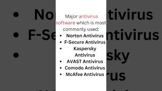 Major antivirus software | #antivirus #TYPESOFANTIVIRUSES #ict #computerknowledge