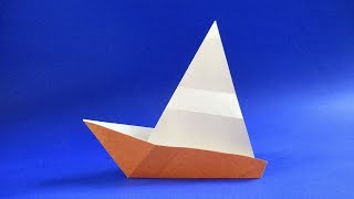 картинка: Оригами парусник из бумаги. Простые оригами