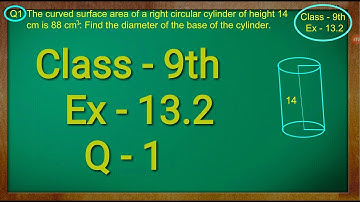 Class 9th , Ex - 13.2, Q 1 ( Surface Areas and Volumes ) CBSE NCERT