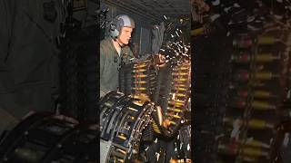 Witness the relentless tempo of aerial firepower as a gunner unleashes a continuous storm