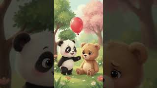 🐼🎈 Panda Finds a Lost Balloon! 💛 | Cute Kids Story #shorts