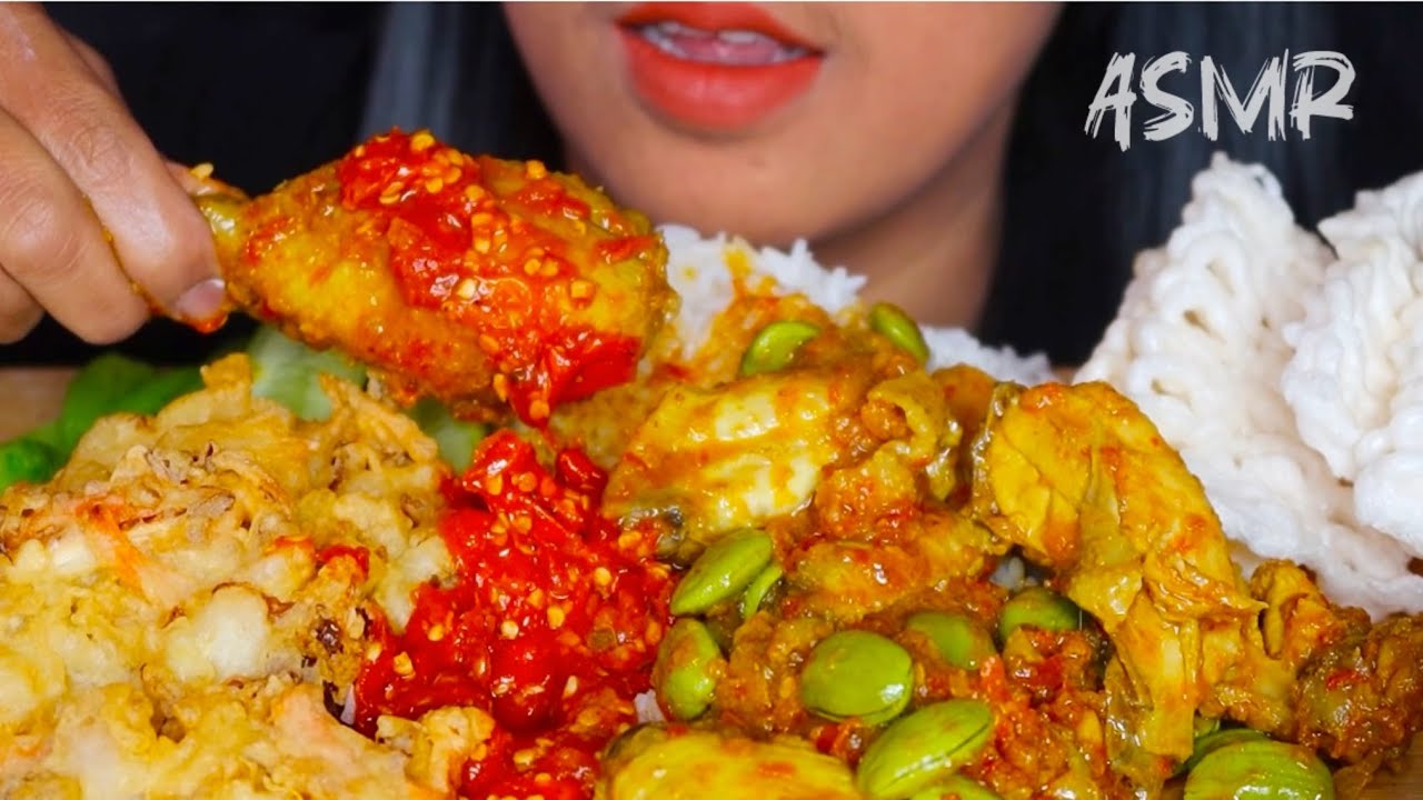 ASMR AYAM RICA CAMPUR PETE ||EATING INDONESIAN FOOD ||MUKBANG INDONESIA #ASMR #asmrsounds