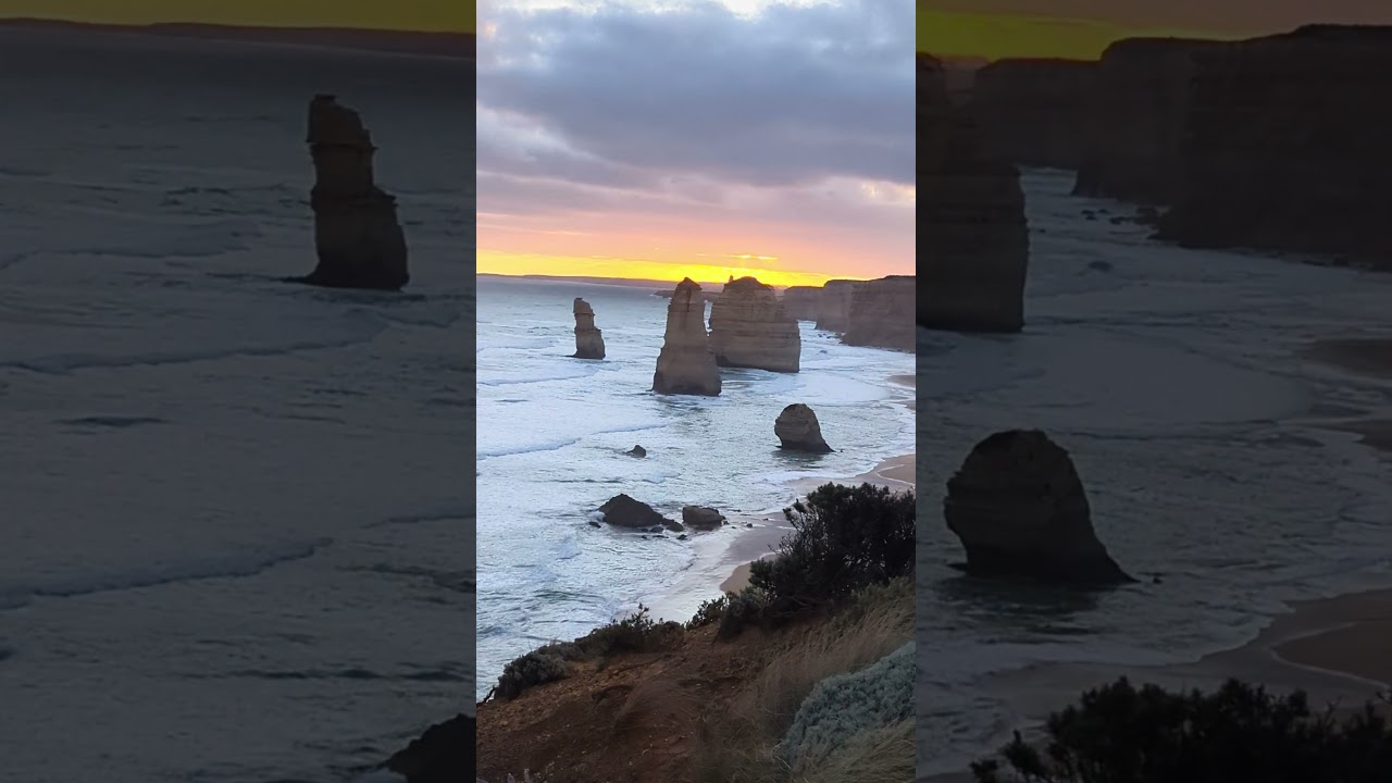 Sunset at iconic Great Ocean 12 apostles