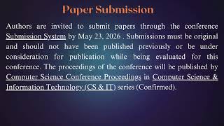 14th International Conference on Artificial Intelligence, Data Mining & Knowledge Management