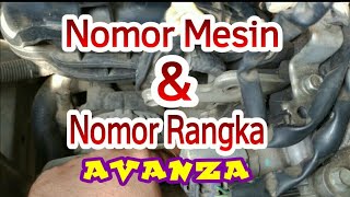 Letak Nomor Mesin dan Rangka Toyota Avanza