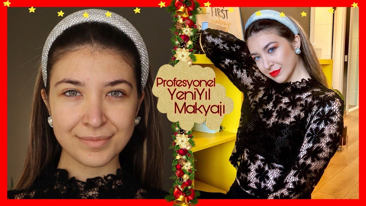 PROFESYONEL YENİ YIL MAKYAJI YAPTIRDIM! 🎅🎄|  2020 #makeup ❤️