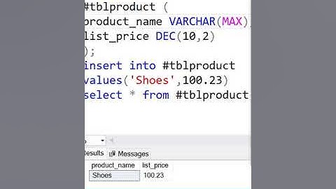 SQL Server interview questions :- What are Temporary tables / Temp tables ?