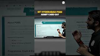 IIIT Hyderabad PGEE 2026 Official Admit Card Out #PW #Shorts