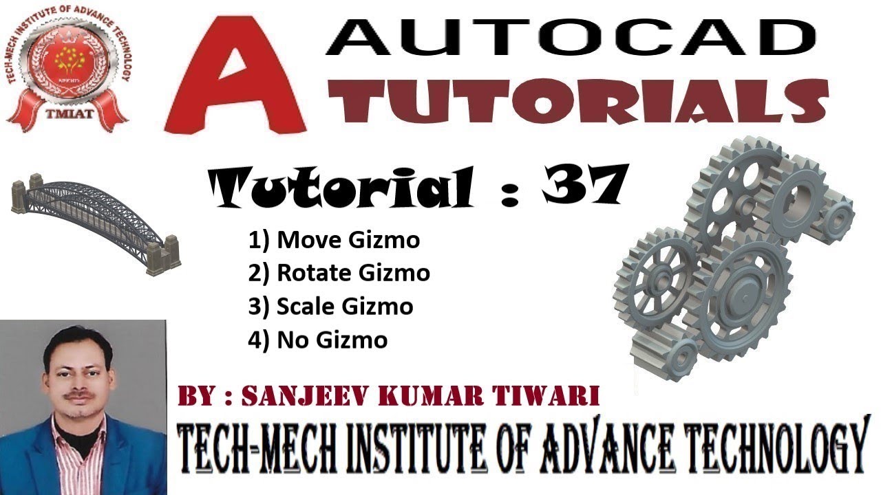 Autocad 2020  Advance Tutorial 37 :  Move Gizmo, Rotate Gizmo, Scale Gizmo, No Gizmo In Autocad