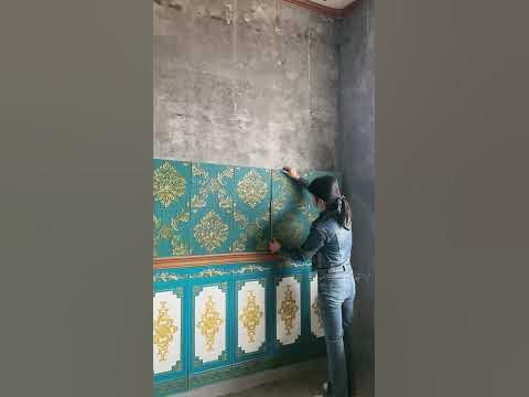 How to Stick Wallpaper , Home decoration with Stick Wallpaper part1661