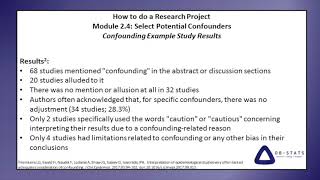 Module 2.4: Select Potential Confounders