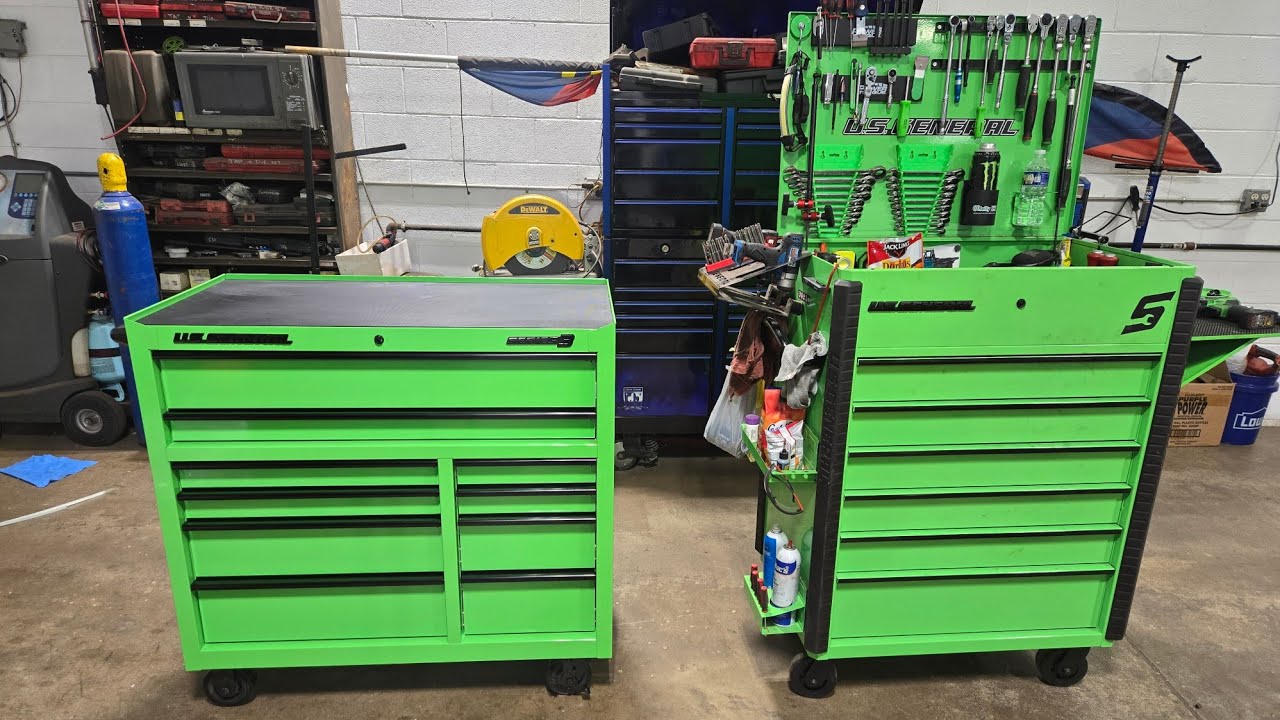 Harbor Freight  Us General 42'In Cabinet Vs 34'In 6 Drawer Service Cart