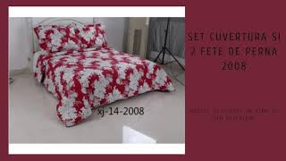 Set Cuvertura rosie si 2 Fete de Perna 🛏 Cuverturi de Pat Ieftine 🛏