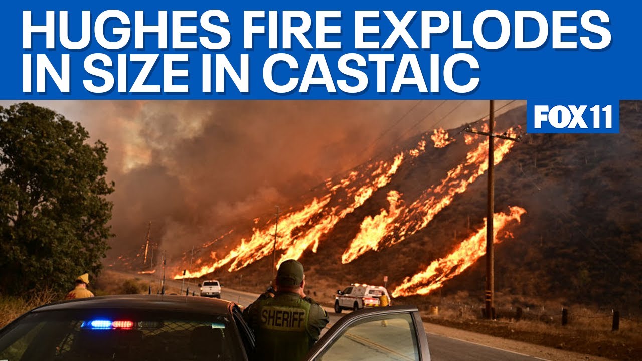 Students evacuated due to Hughes Fire - YouTube